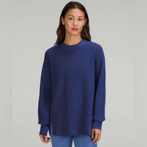 Lululemon Athletica Blue Merino Wool Knit Sweater